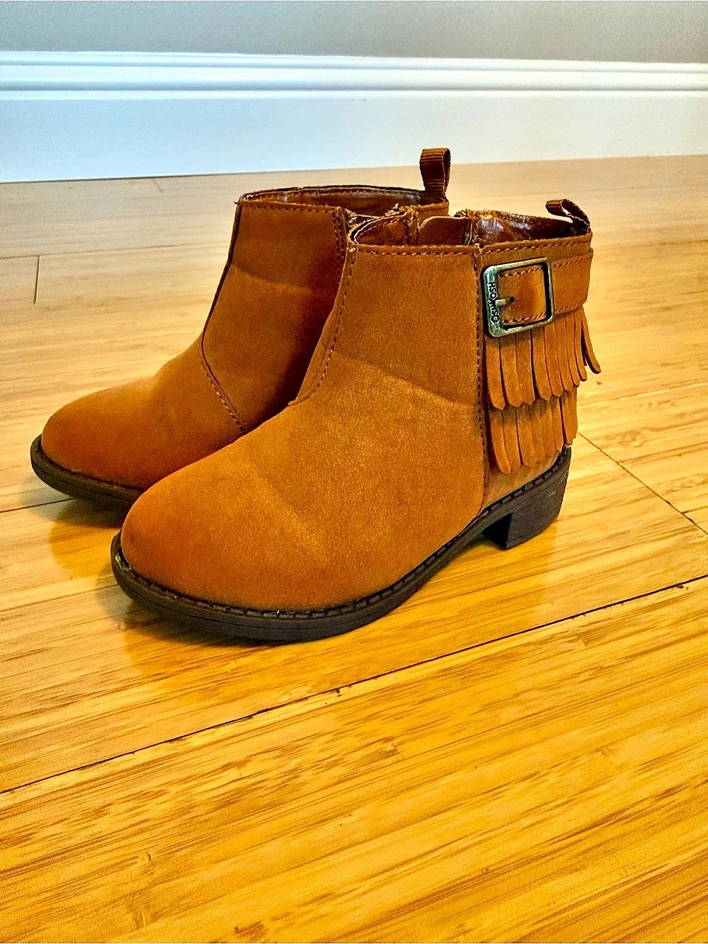 OshKosh Fringe Toddler Ankle Boots Brown size 6M